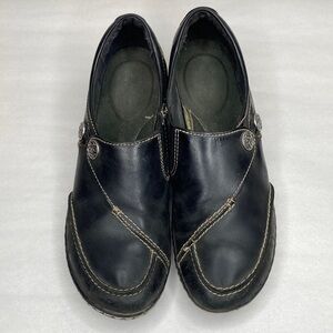 Clarks Collection Ashland Lane Flats Black Ornamental Button Clogs Size 7N